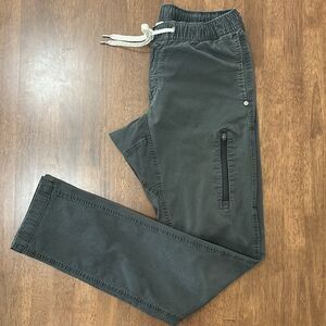 Vuori Men’s Gray Ripstop Jogger Pants Elastic Waist Drawstring Zip Pocket Size M